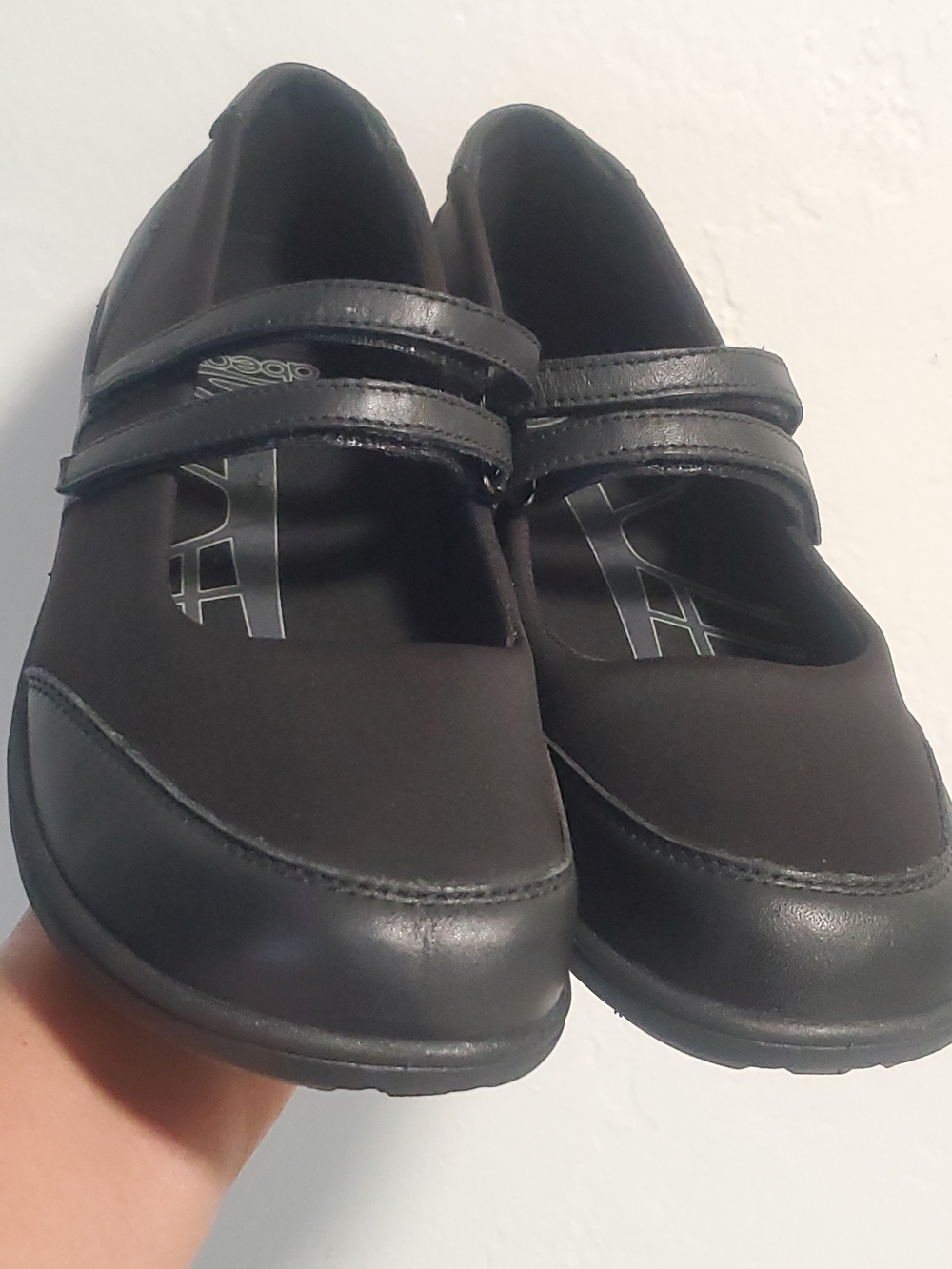 Abeo Black Mary Jane Flats with Adjustable Strap